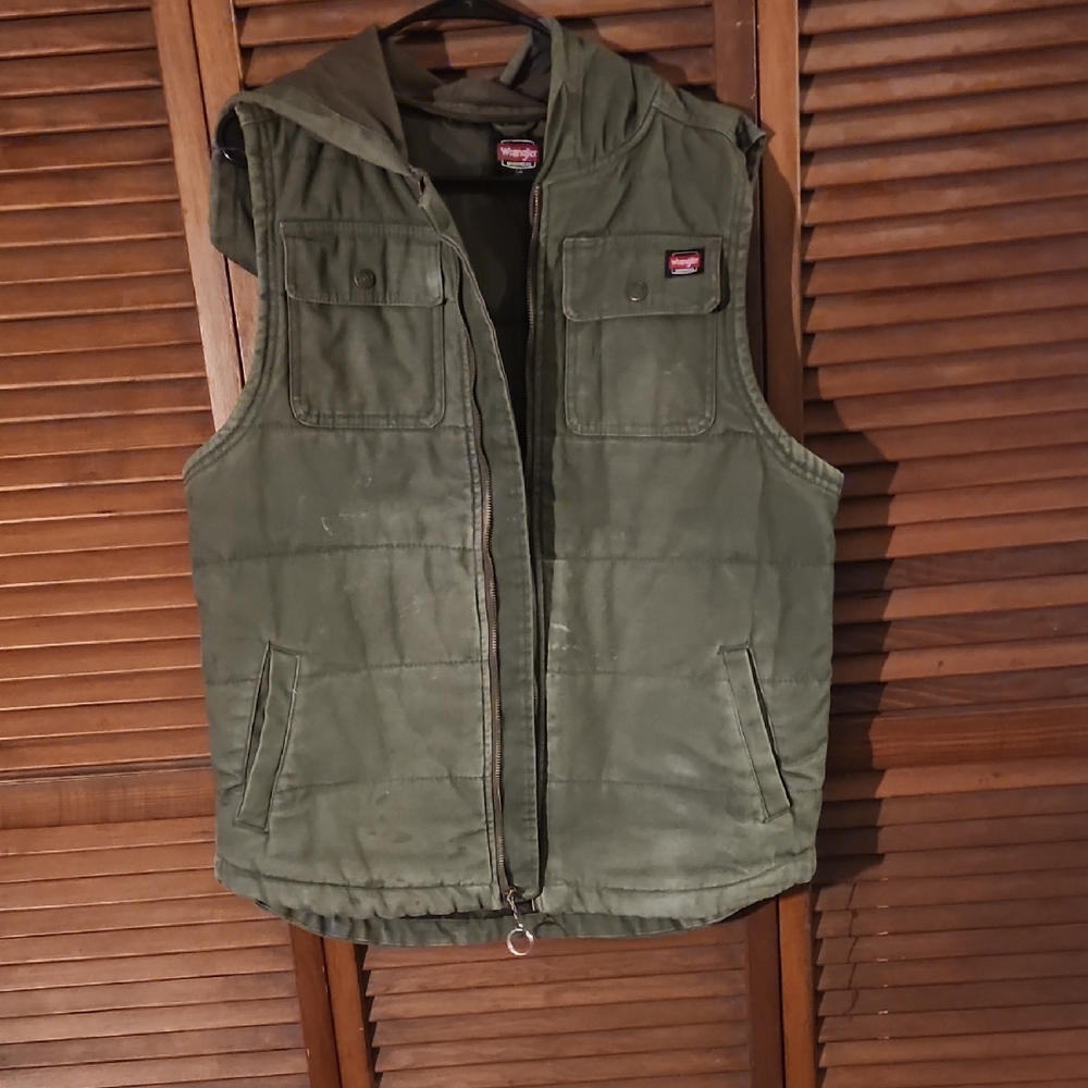 Wrangler Dark Green Hooded Vest